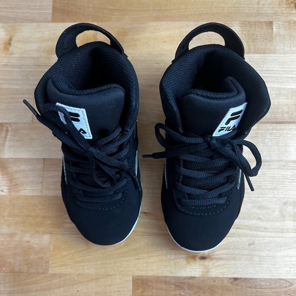 Fila Dereverse Black High Top Sneakers Lace Up Basketball Little Kid Size 11 NEW - Picture 2 of 11